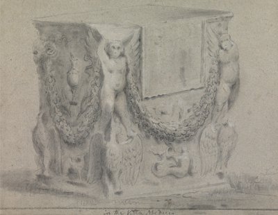 Plinto scolpito nella Villa Medici da Richard Wilson